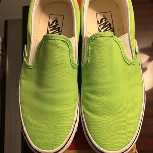 Vans slip on lime green